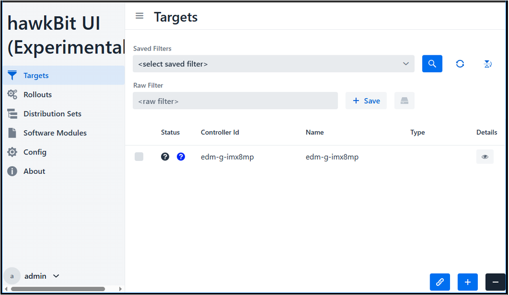 hawkBit Targets List
